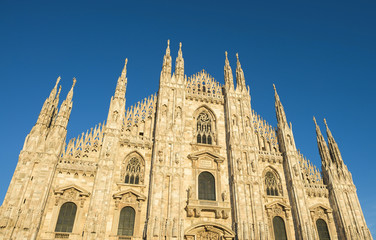 Fototapeta premium Sunset view of Milan Duomo, Italy