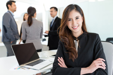 Business discussion in office