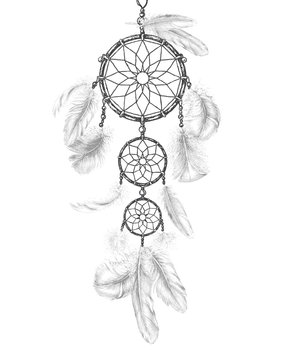 Dream Catcher with Light Feathers
