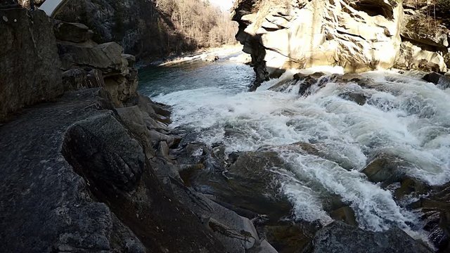 The rapid cascade of mountain river
