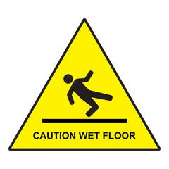 caution wet floor sign isolated vector