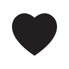 heart shape black color isolated vector