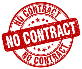 no contract red grunge round vintage rubber stamp