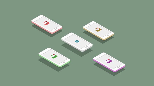 Animated isometric mailing with alpha channel