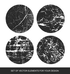 Set grunge, gradient textures and brushes, scratches on the wall. Artistic vector isolated collection of design elements. Modernist Abstract background