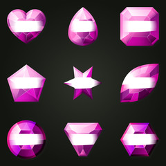 Set of gemstones for game