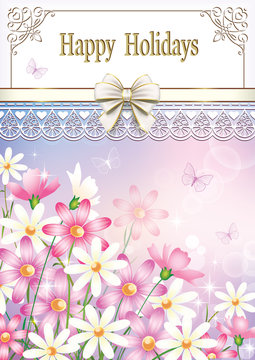 Greeting card with flower