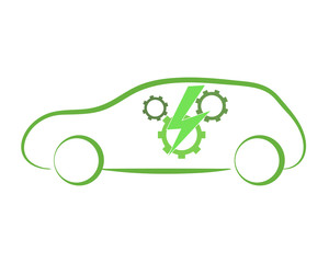 auto elettrica illustrazione vettoriale verde