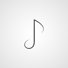 Music note icon stock vector illustration flat design