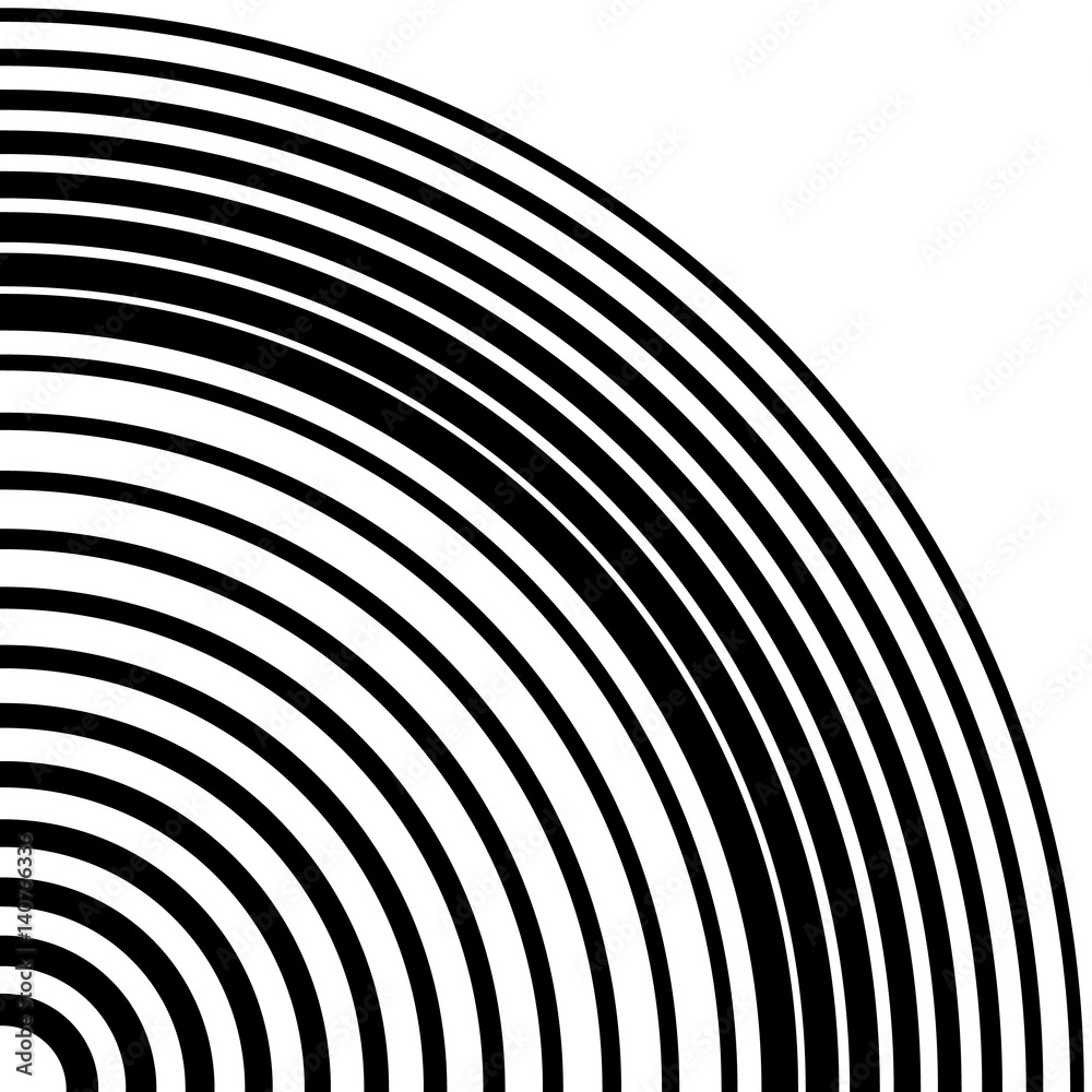 Leinwandbilder concentric circles, concentric rings circular pattern. abstract black and white geometric element