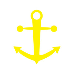 anchor icon yellow color isolated vector