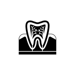 Tooth anatomy solid icon, dental and medicine, vector graphics, a filled pattern on a white background, eps 10.