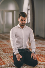 Humble Muslim praying silently