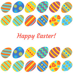 Easter seamless pattern with painted eggs.