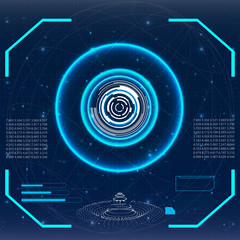 Futuristic user interface. Element user interface. HUD. hi-tech main. Blue elements