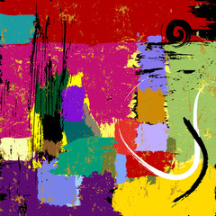 abstract background, composition with paint strokes and splashes, grungy