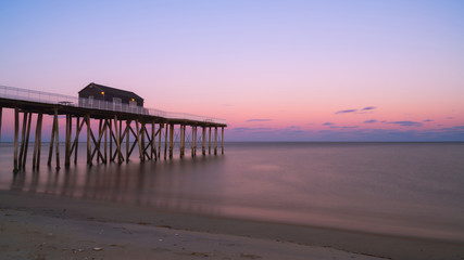 Sunset at Belmar Fishing Pier in New Jersey 