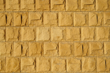 bricks in layers as a cladding of a wall