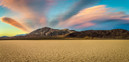 Sunset at Racetrack Playa  in Death Valley National Park - obrazy, fototapety, plakaty