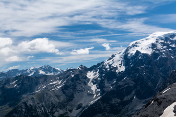 Fototapeta premium Panoramic view from top of the alpine mountain in southern Tyrol, Italy.
