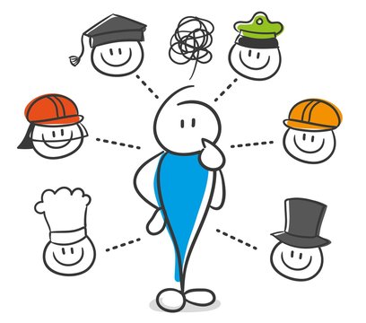 Stick Figure Series Blue / Berufswahl