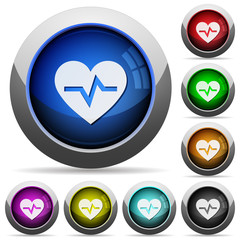 Heartbeat round glossy buttons