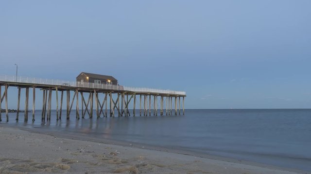 Time lapse of the Full Moon rising over the Atlantic Ocean in New Jersey