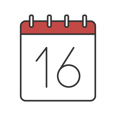 April 16 calendar color icon