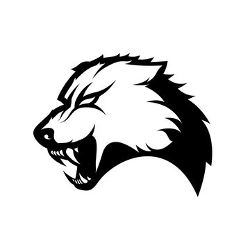 Furious wolf mono sport vector logo concept isolated on white background. Modern predator professional team badge design.
Premium quality wild animal t-shirt tee print illustration.
