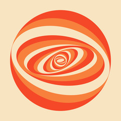 elliptic rings marble ball in orange shades