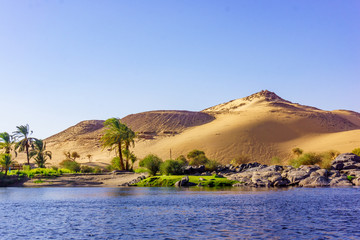 River Nile in Egypt. Life on the River Nile - obrazy, fototapety, plakaty
