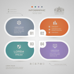 Infographics design template with business icons, process diagram, vector eps10 illustration