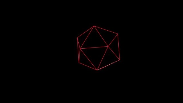 Abstract Shape Element in Wireframe Hologram Style. Nice 3D Rendering
