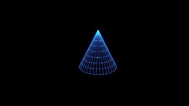 Abstract Shape Element in Wireframe Hologram Style. Nice 3D Rendering
