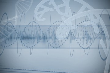 Red dotted helix pattern of DNA
