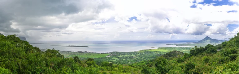 Foto auf Acrylglas Le Morne, Mauritius Panorama Ile aux Benetiers
