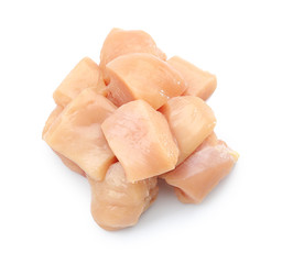 Raw chicken meat on white background