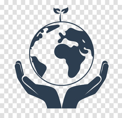 silhouette concept of saving the earth