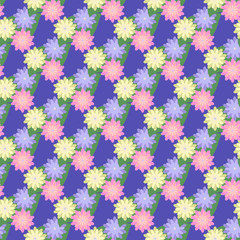 Fototapeta na wymiar Flower and leaf seamless pattern