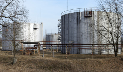 Complex of several storage tanks for gasoline and oil