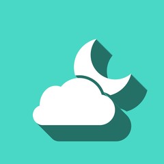 moon and cloud icon stock vector illustration flat design