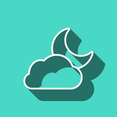 moon and cloud icon stock vector illustration flat design