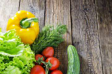 Fresh tomatoes with salad.