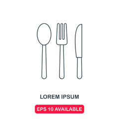 Fork spoon and knife icon vector