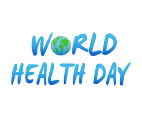 Vector Illustration of World health day concept text design with Earth globe.