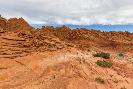 USA, Arizona, Page, Paria Canyon, Vermillion Cliffs Wilderness, Coyote Buttes, red stone pyramids and buttes