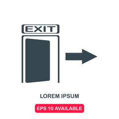 Exit door icon vector