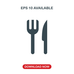 Fork and knife icon vector
