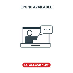 Online lectures icon vector