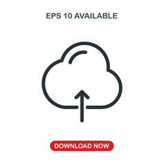 Upload cloud icon vector
